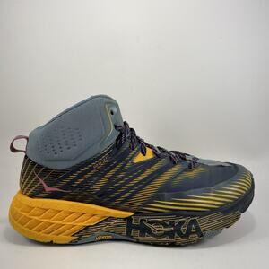 Hoka One One Speedgoat 2 Mid Hiking Shoes Womens Size 11 GTX Goretex Blue Orange